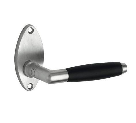 Deurkruk op rozet Ton ebben/elips mat nikkel ongelakt