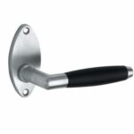 Deurkruk op rozet Ton ebben/elips mat chroom