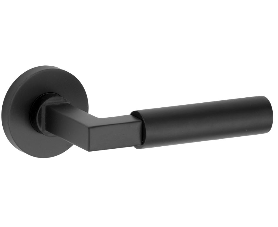 Deurkruk op geveerd rozet Bauhaus/Vivo mat zwart