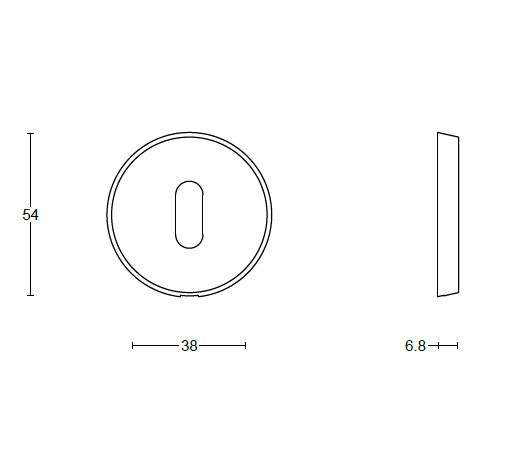 Sleutelplaatje CONE OHN54 PVD mat zwart