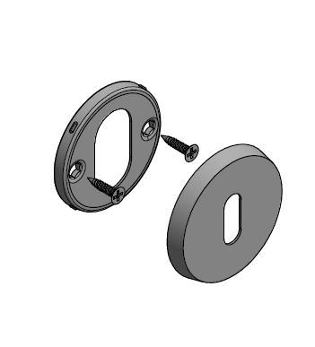 Sleutelplaatje CONE OHN54 PVD mat zwart