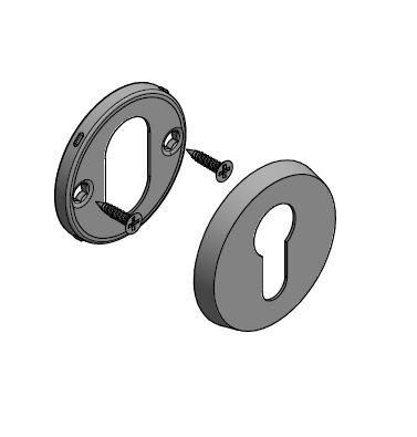 Cilinderplaatje CONE OHY54 PVD mat zwart