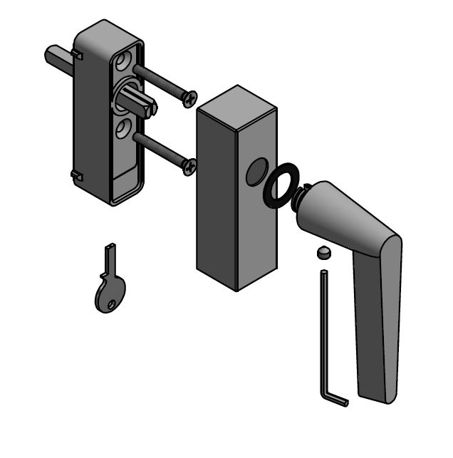 Draaikiepgarnituur CONE OH102DKLOCK PVD mat zwart
