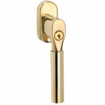 SKG2 Draaikiepgarnituur afsluitbaar Bauhaus/ovaal messing ongelakt