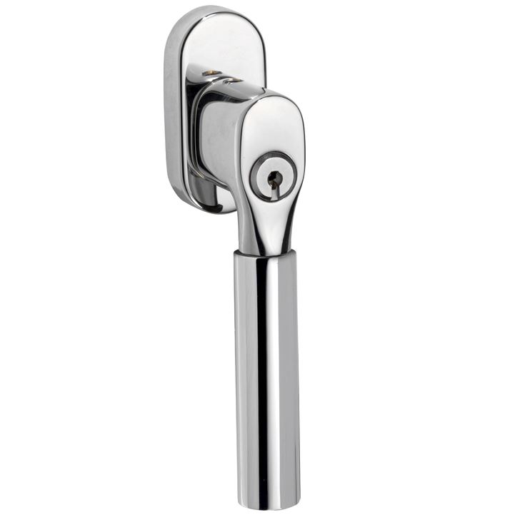 SKG2 Draaikiepgarnituur afsluitbaar Bauhaus/ovaal glans nikkel