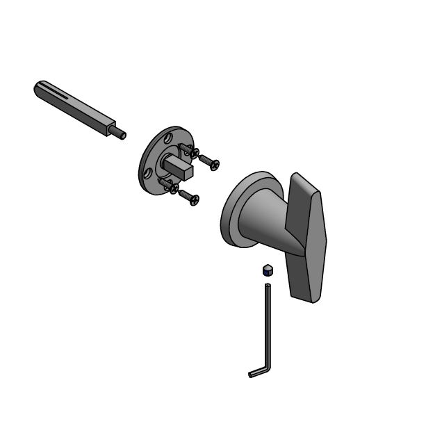 Voordeurknop vast CONE OH200V PVD mat zwart