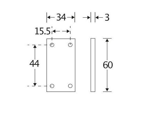Vulplaat tbv SKG raamsluiting 3 mm mat zwart