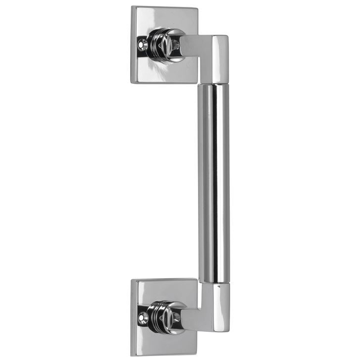 Deurgreep Bauhaus vierkant rozet 600 mm glans nikkel