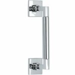 Deurgreep Bauhaus vierkant rozet 600 mm glans chroom