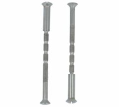 Patentbouten met huls M4x65 lenskop mat RVS