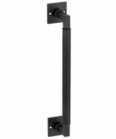 Deurgreep Bauhaus vierkant rozet 182 mm mat zwart