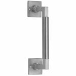 Deurgreep Bauhaus vierkant rozet 600 mm mat nikkel ongelakt