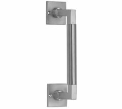 Deurgreep Bauhaus vierkant rozet 600 mm mat nikkel ongelakt