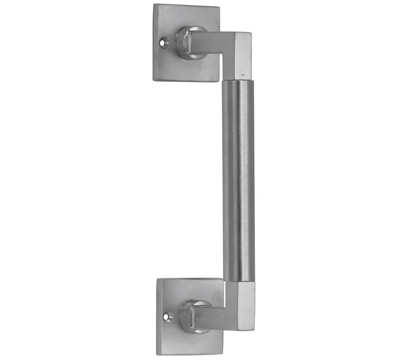 Deurgreep Bauhaus vierkant rozet 300 mm mat nikkel ongelakt