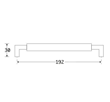Meubelgreep Bauhaus 192 mm glans chroom