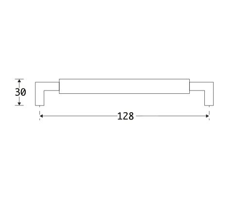 Meubelgreep Bauhaus 128 mm glans chroom