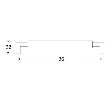 Meubelgreep Bauhaus 96 mm glans chroom