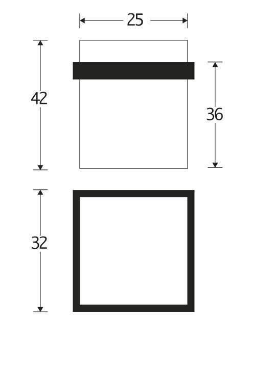 Deurstopper Vierkant mat chroom