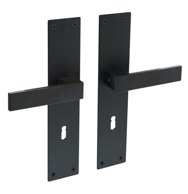 Deurkruk Amsterdam op Renovatie Schild Rechthoekig SL72 RVS/Mat Zwart