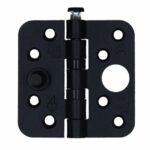 S2 veiligheids nylonlagerscharnier ronde hoeken 76x76 zwart SKG**