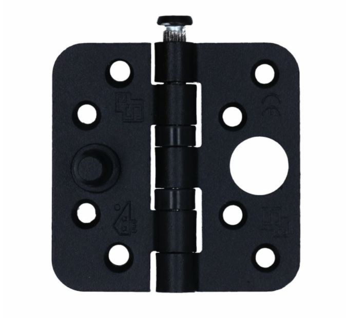 S2 veiligheids nylonlagerscharnier ronde hoeken 76x76 zwart SKG**