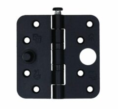 S2 veiligheids nylonlagerscharnier ronde hoeken 89x89 zwart SKG***