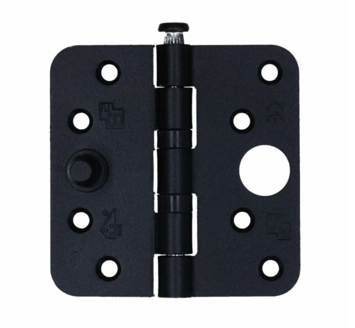 S2 veiligheids nylonlagerscharnier ronde hoeken 89x89 zwart SKG***