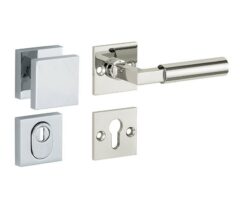 SKG3 knop/kruk op rozet Bauhaus Rechts + kerntrekbeveiliging glans nikkel/glans chroom