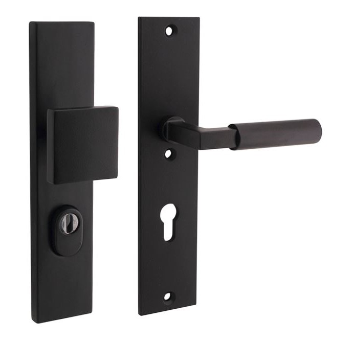 SKG3 PC72 knop/kruk op schild Bauhaus Rechts + kerntrekbeveiliging mat zwart