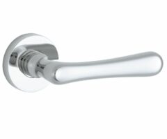 Deurkruk op geveerd rozet Linea/Vivo glans chroom