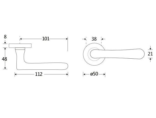 Deurkruk op geveerd rozet Linea/Vivo messing ongelakt