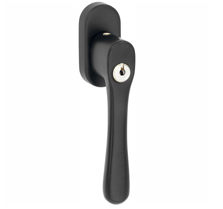 SKG2 Draaikiepgarnituur afsluitbaar Linea/ovaal mat zwart