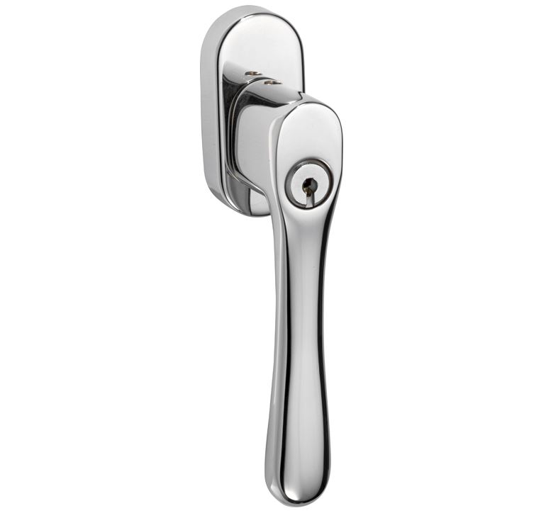 SKG2 Draaikiepgarnituur afsluitbaar Linea/ovaal glans nikkel