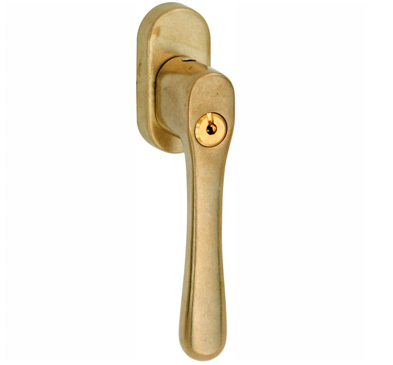 SKG2 Draaikiepgarnituur afsluitbaar Linea/ovaal messing antiek