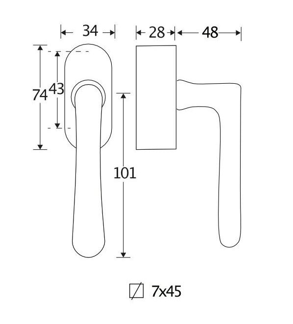SKG2 Draaikiepgarnituur afsluitbaar Linea/Elegant mat nikkel ongelakt