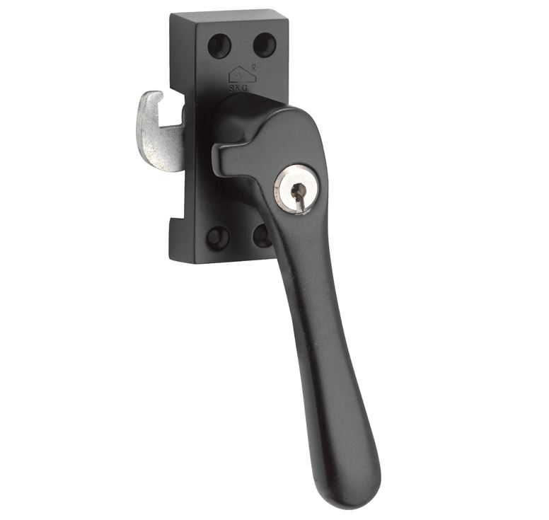 SKG Raamsluiting Met Sluitplaat Rechts Linea mat zwart