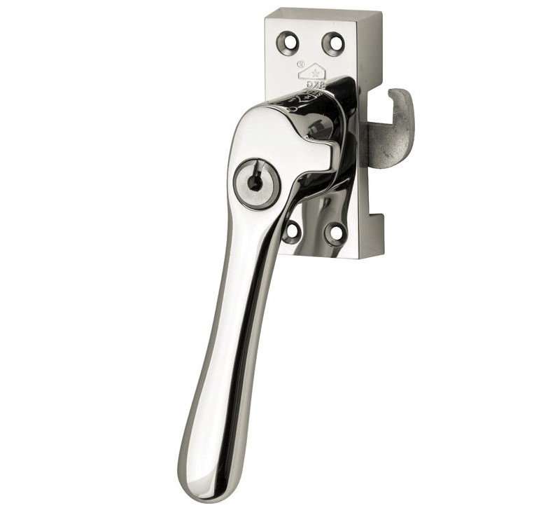 SKG Raamsluiting Met Sluitplaat Links Linea glans nikkel