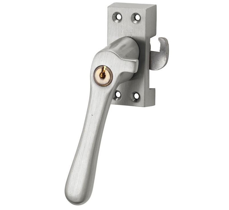 SKG Raamsluiting Met Sluitplaat Links Linea mat nikkel ongelakt