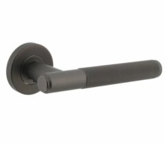 Deurkruk Rombo op rozet ø53x8mm rvs antraciet grijs