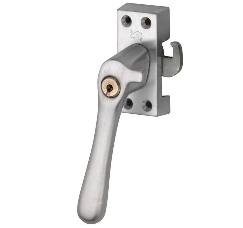 SKG Raamsluiting Met Sluitplaat Links Linea mat chroom