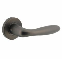 Deurkruk Jupiter op rozet ø53x8mm rvs antraciet grijs