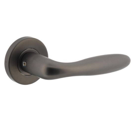 Deurkruk Jupiter op rozet ø53x8mm rvs antraciet grijs