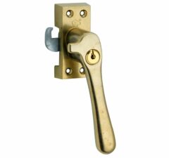 SKG Raamsluiting Met Sluitplaat Rechts Linea messing antiek