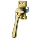 SKG Raamsluiting Met Sluitplaat Links Linea messing antiek