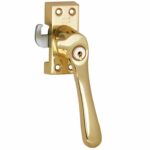 SKG Raamsluiting Met Sluitplaat Rechts Linea messing ongelakt