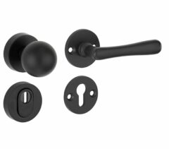 SKG3 knop/kruk op rozet Linea Rechts + kerntrekbeveiliging mat zwart