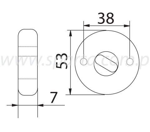 WC-sluiting Ø53X7 mm Rond RVS