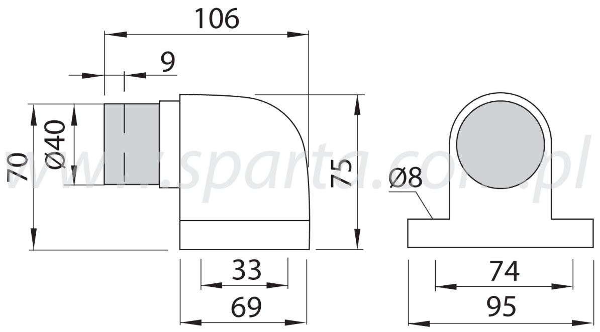 Deurstopper vloermodel met stootbuffer Zamac