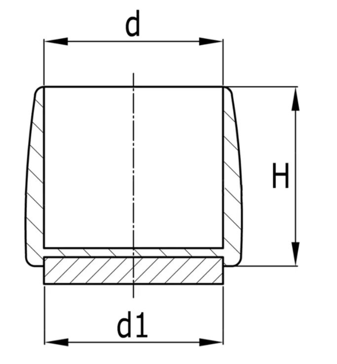 Omsteekdop PVC ⌀25 mm Naturel + Vilt
