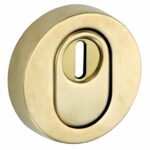 SKG3 cilinderrozet buiten + kerntrekbeveiliging Elegant messing antiek